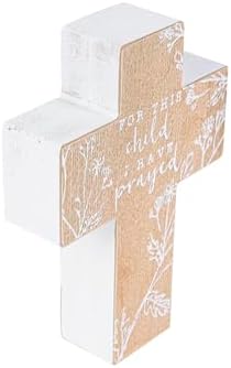 "For This Child I Have Prayed" Wooden Cross | Baby Dedication Gift