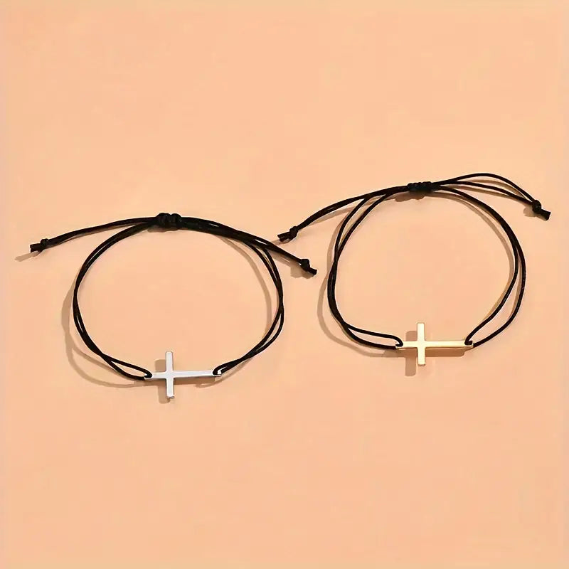 Cross Pull String Bracelet | Minimalist Christian Jewellery