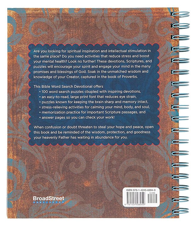 Large Print Bible Word Search Devotional | 100 Days of Proverbs Wisdom