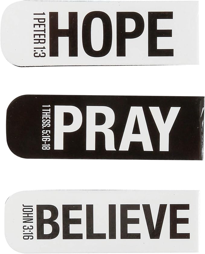 Single Magnetic Bookmark: Bold Black & White Scripture Word Design