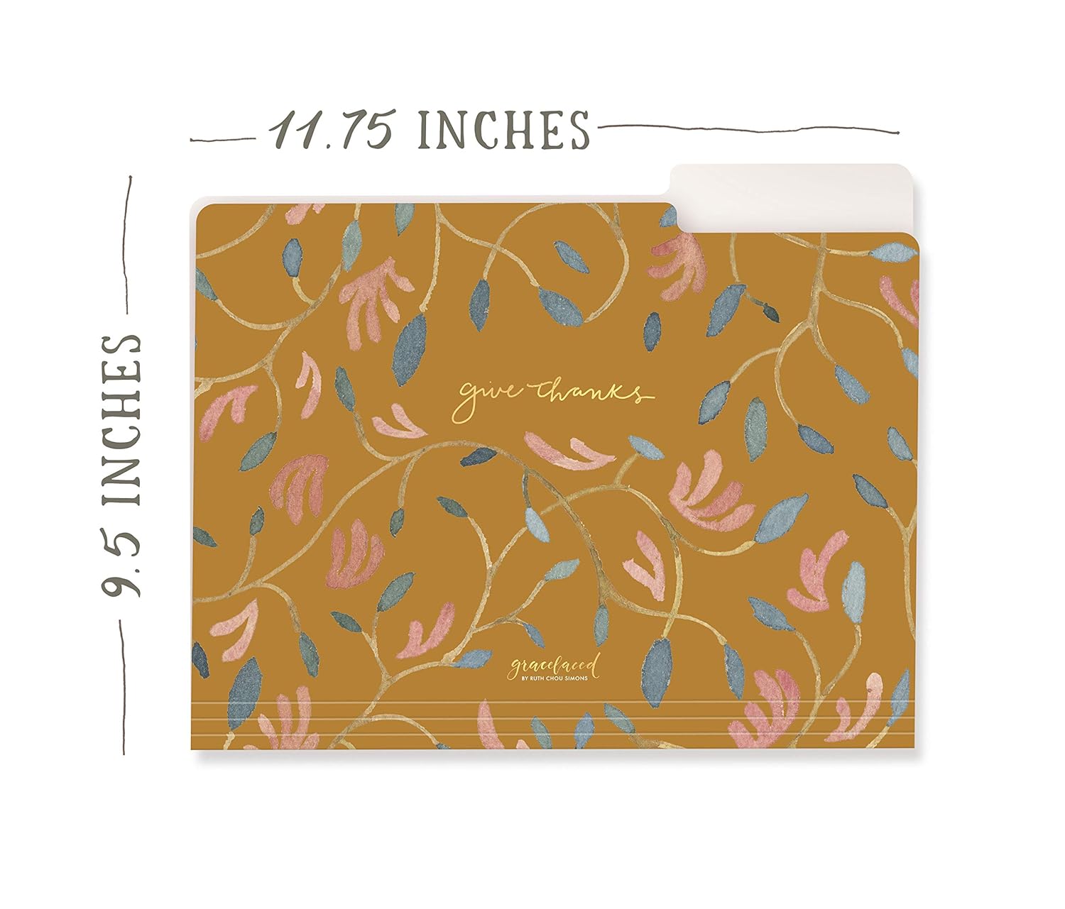 Set of 3 Floral File Folders | "Rejoice, Pray, Give Thanks"