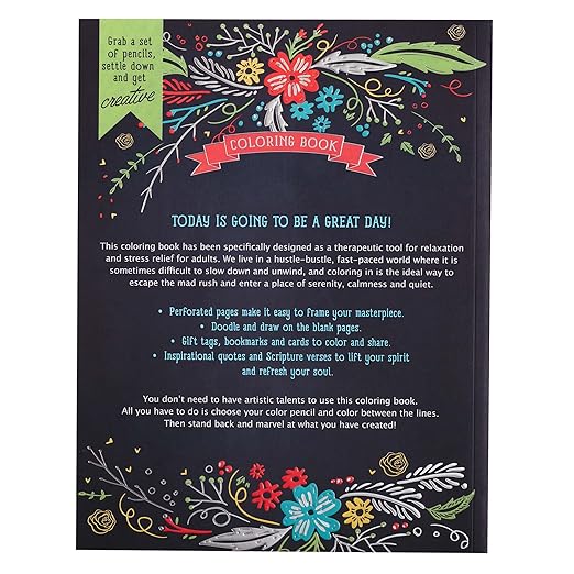 "Today Is Going To Be A Great Day" | Biblical Anti-Stress Coloring Book