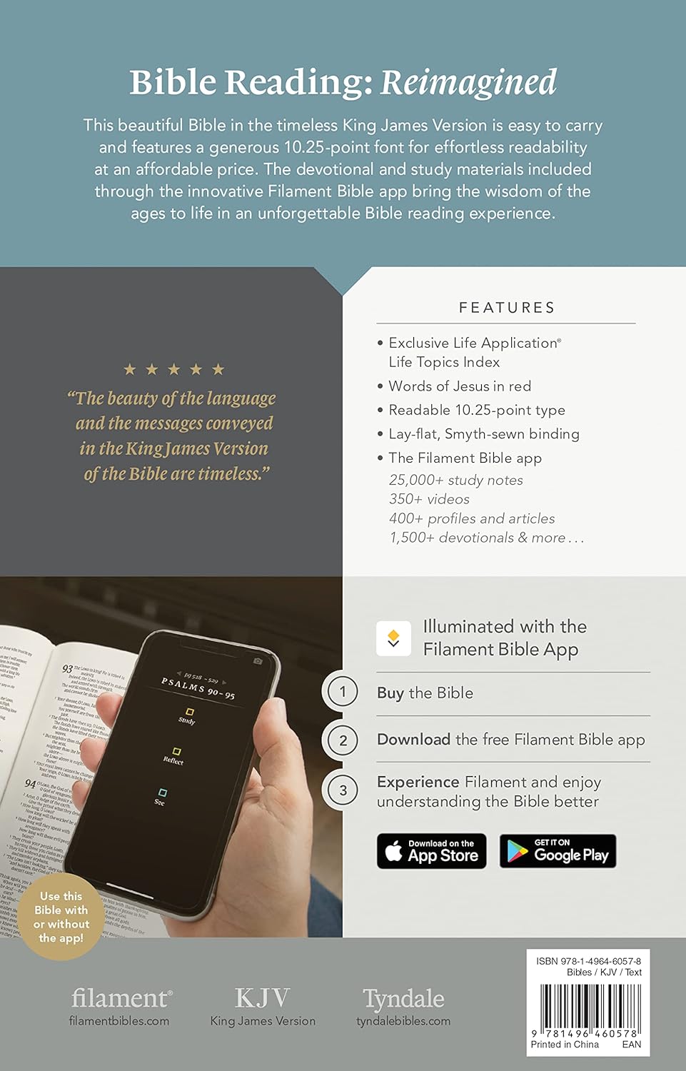 Large Print KJV Bible with Celtic Cross Design & Filament