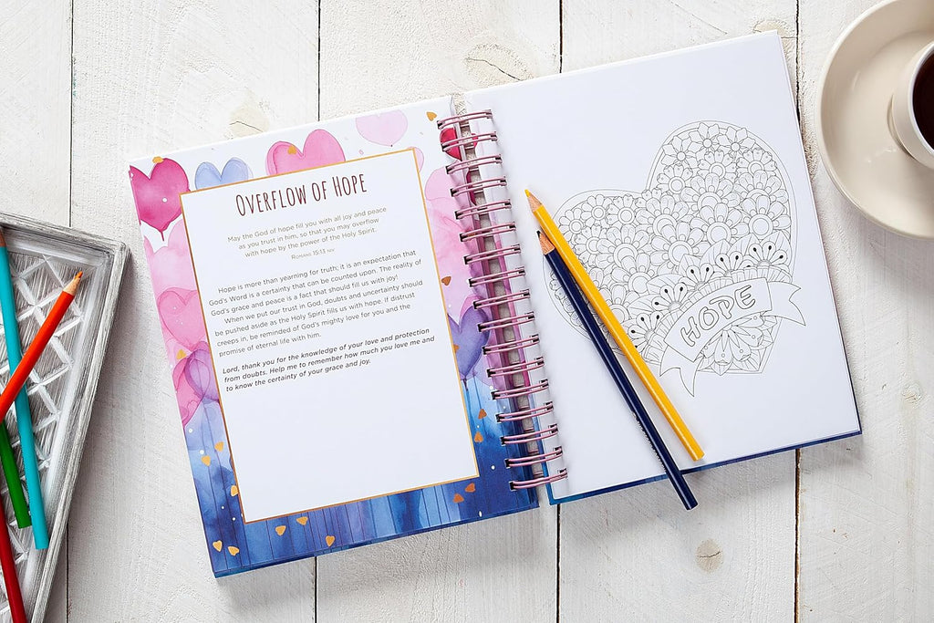 Joyful Hearts Devotional Colouring Book for Adults & Teens | Inspirational Christian Gift