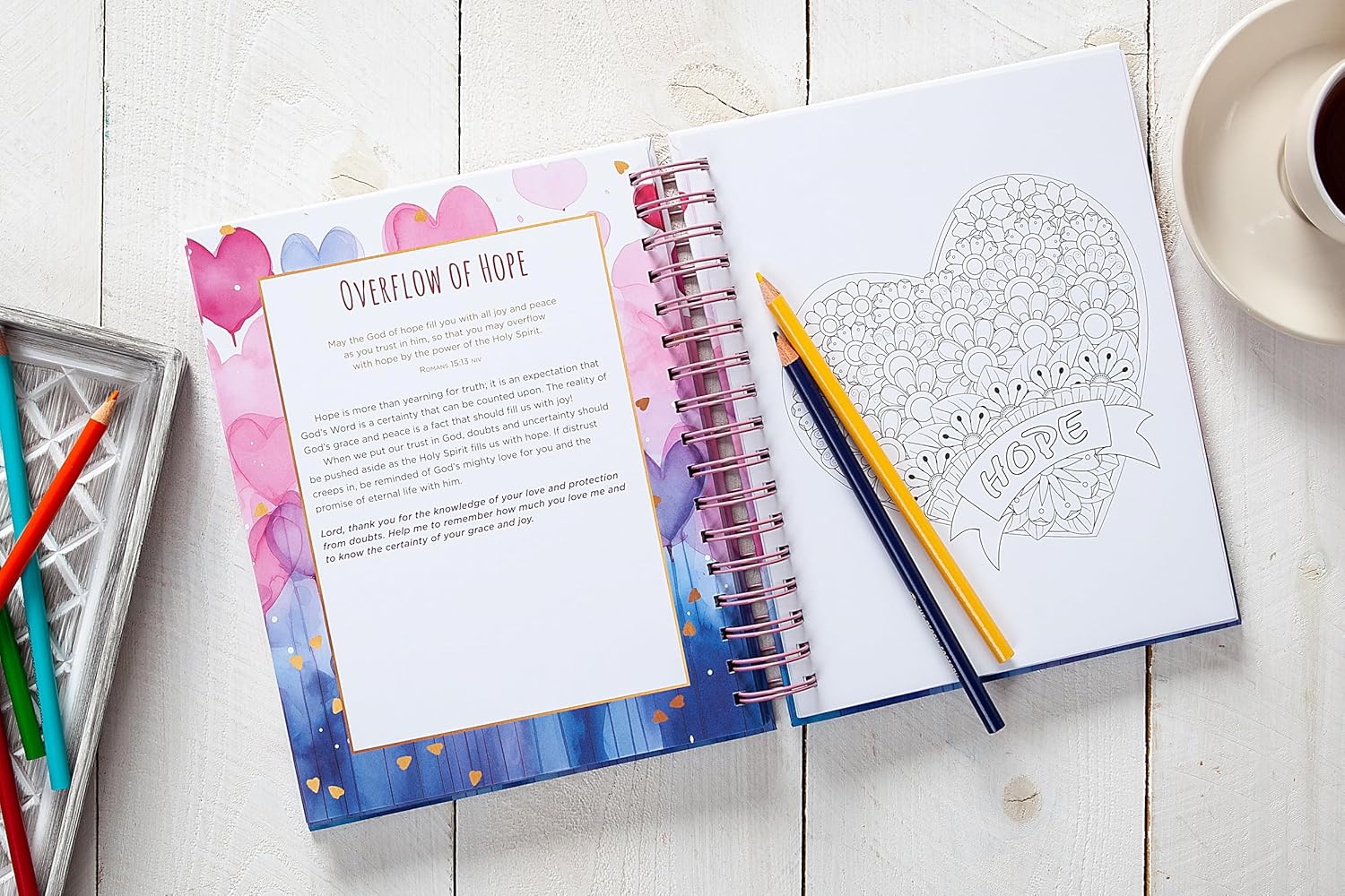 Joyful Hearts Devotional Colouring Book for Adults & Teens | Inspirational Christian Gift