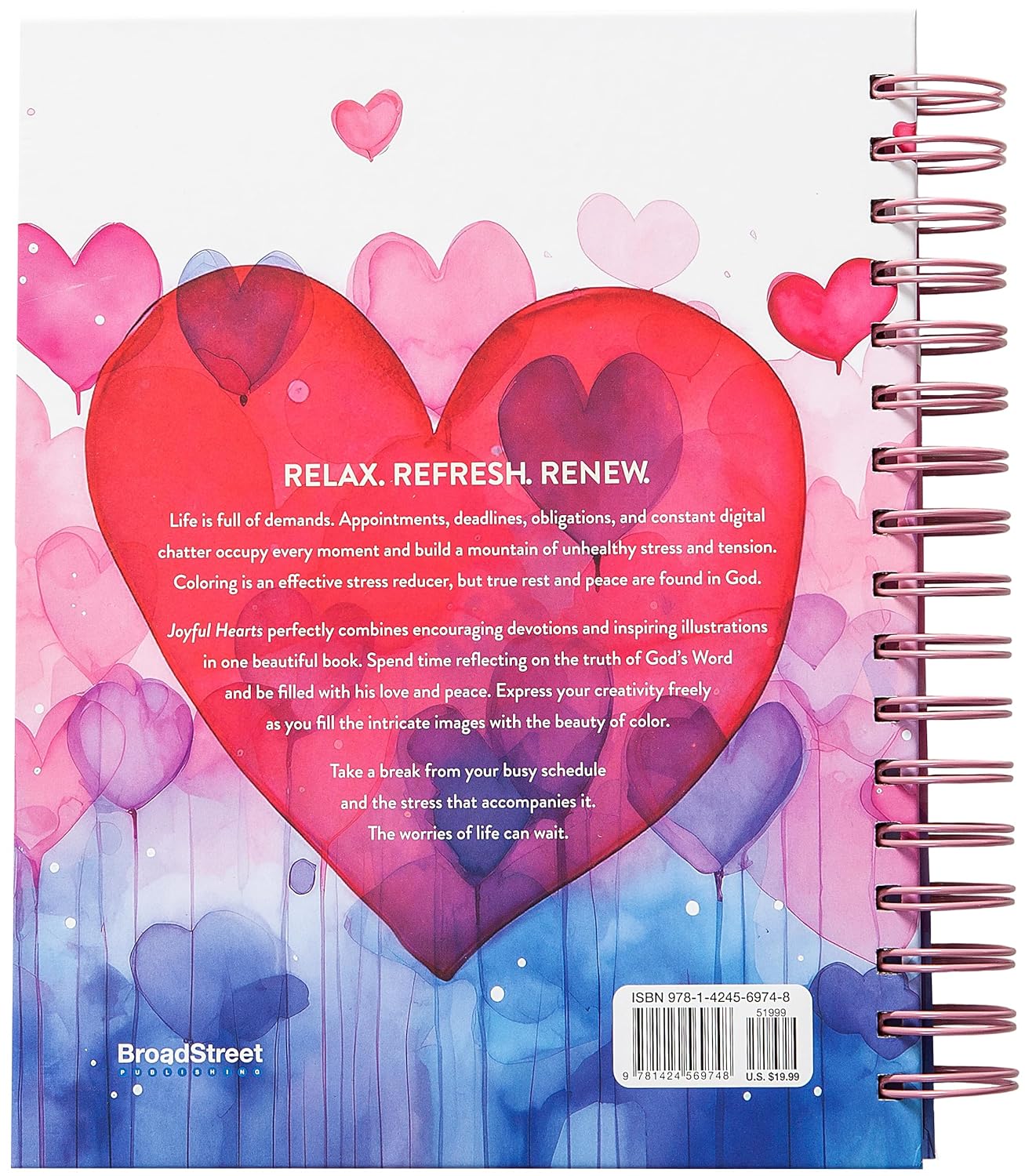 Joyful Hearts Devotional Colouring Book for Adults & Teens | Inspirational Christian Gift