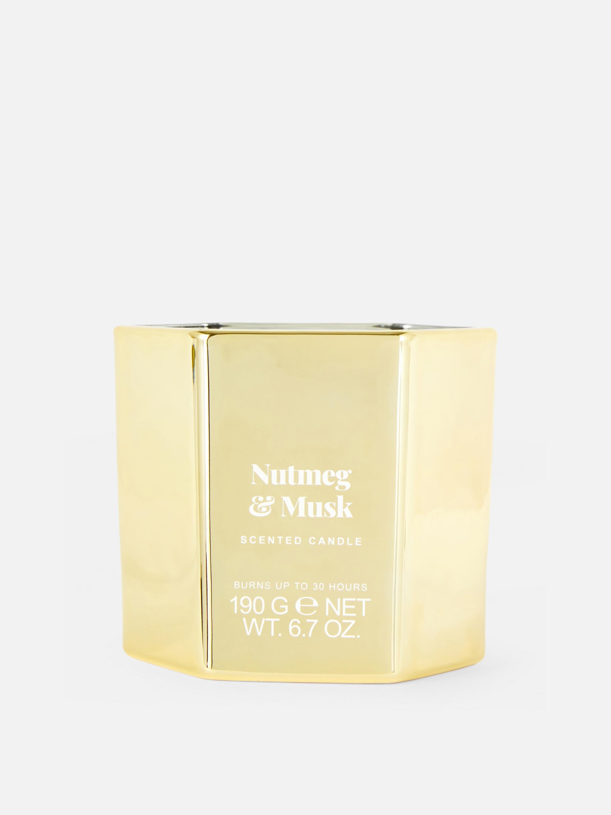Nutmeg and Musk Scented Gold Candle