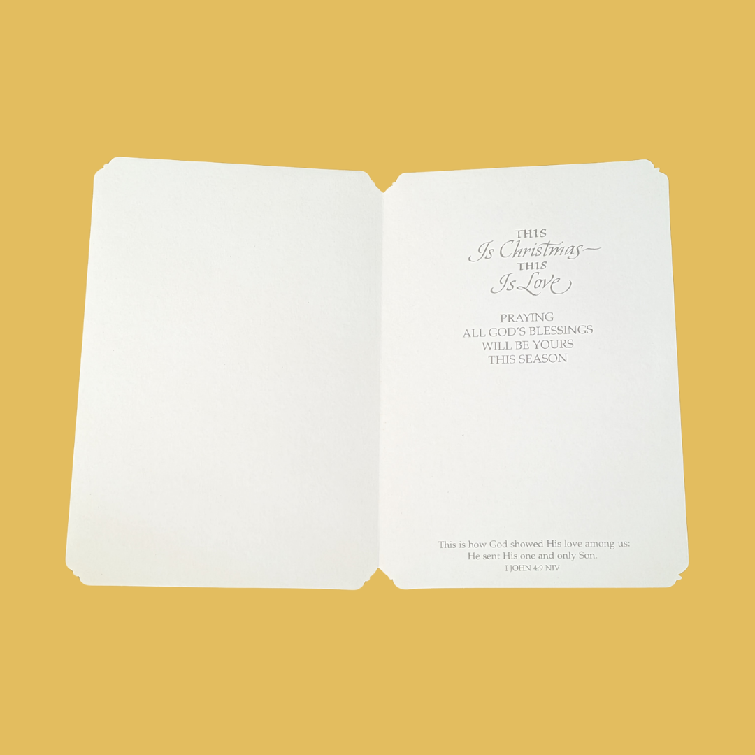 "The Gift of God" Christmas Card | 1 John 4:9 Classic Nativity Scene Greeting
