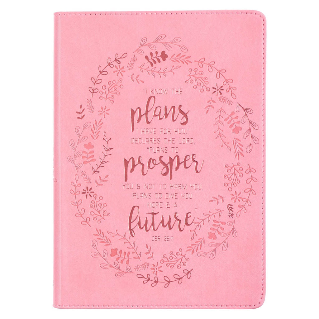 "I Know the Plans" Pink Faux Leather Journal