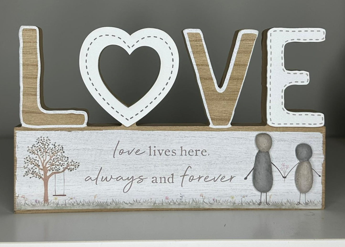 Love - Pebbles Standing Plaque