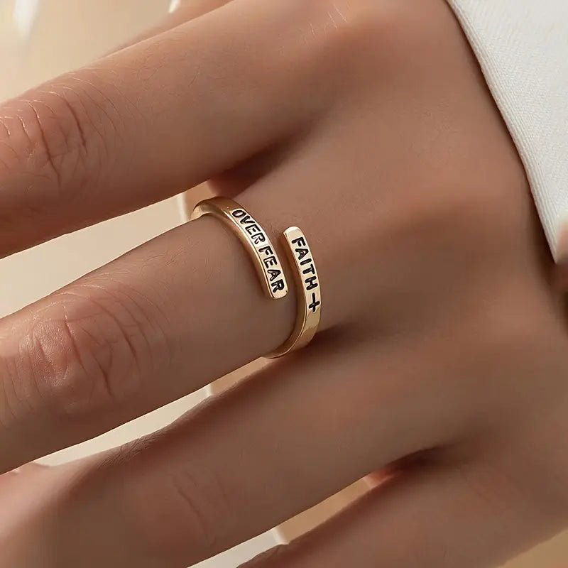 Faith Over Fear Ring | Engraved Minimalist Christian Jewellery