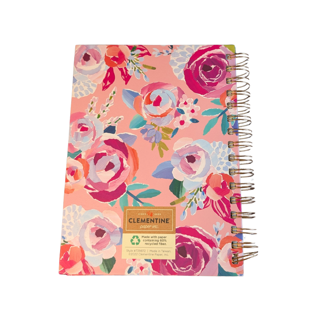 "Blessed is the One Who Trusts" Floral Spiral Journal | Jeremiah 17:7 Pink
