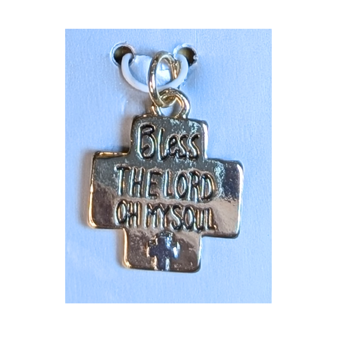 Bless the Lord" Engraved Cross Pendant Necklace | Psalm 103:2 Inscription