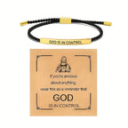 God is In Control Bracelet Engraved Minimalist Christian Jewellery