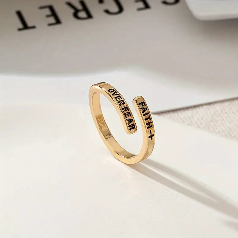 Faith Over Fear Ring | Engraved Minimalist Christian Jewellery