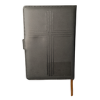 Black Embossed Cross Leatherette Journal with Snap Closure