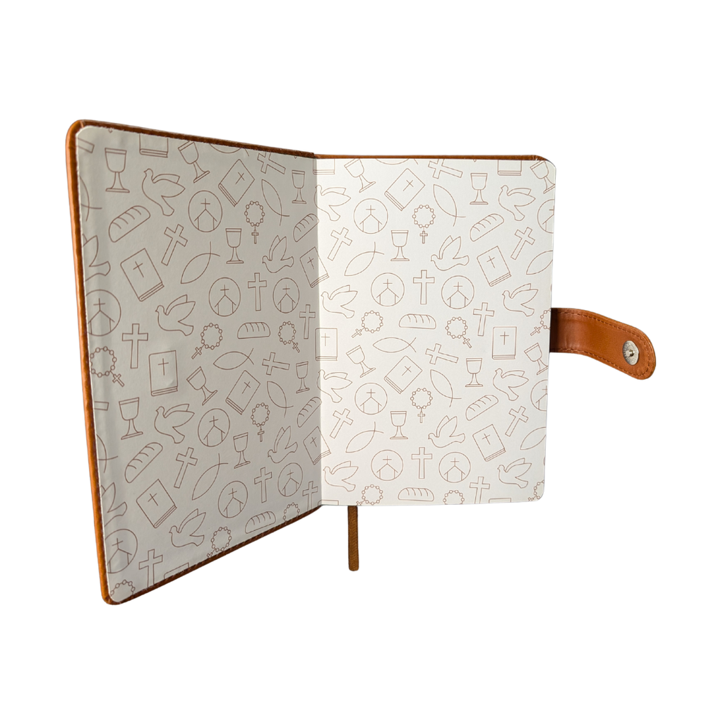 "The Lord Is My Strength and My Song" Brown Leatherette Journal | Psalm 118:14 with Snap Closure