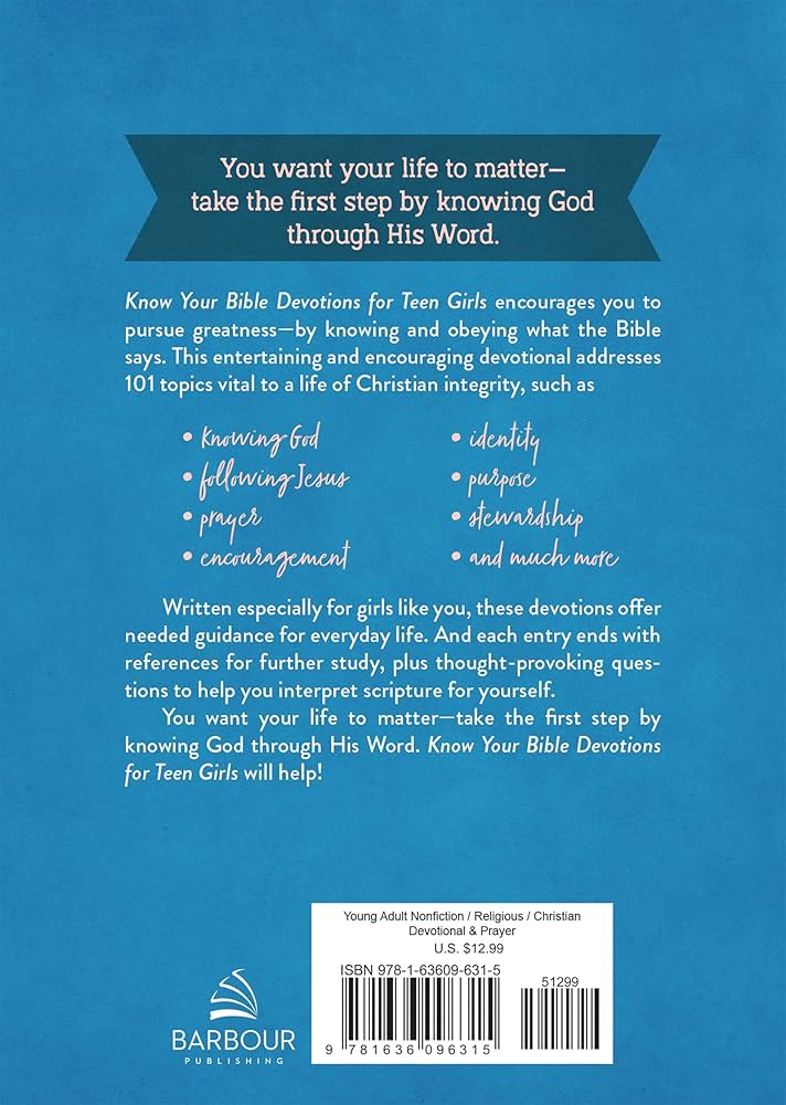 Know Your Bible Devotions for Teen Girls
