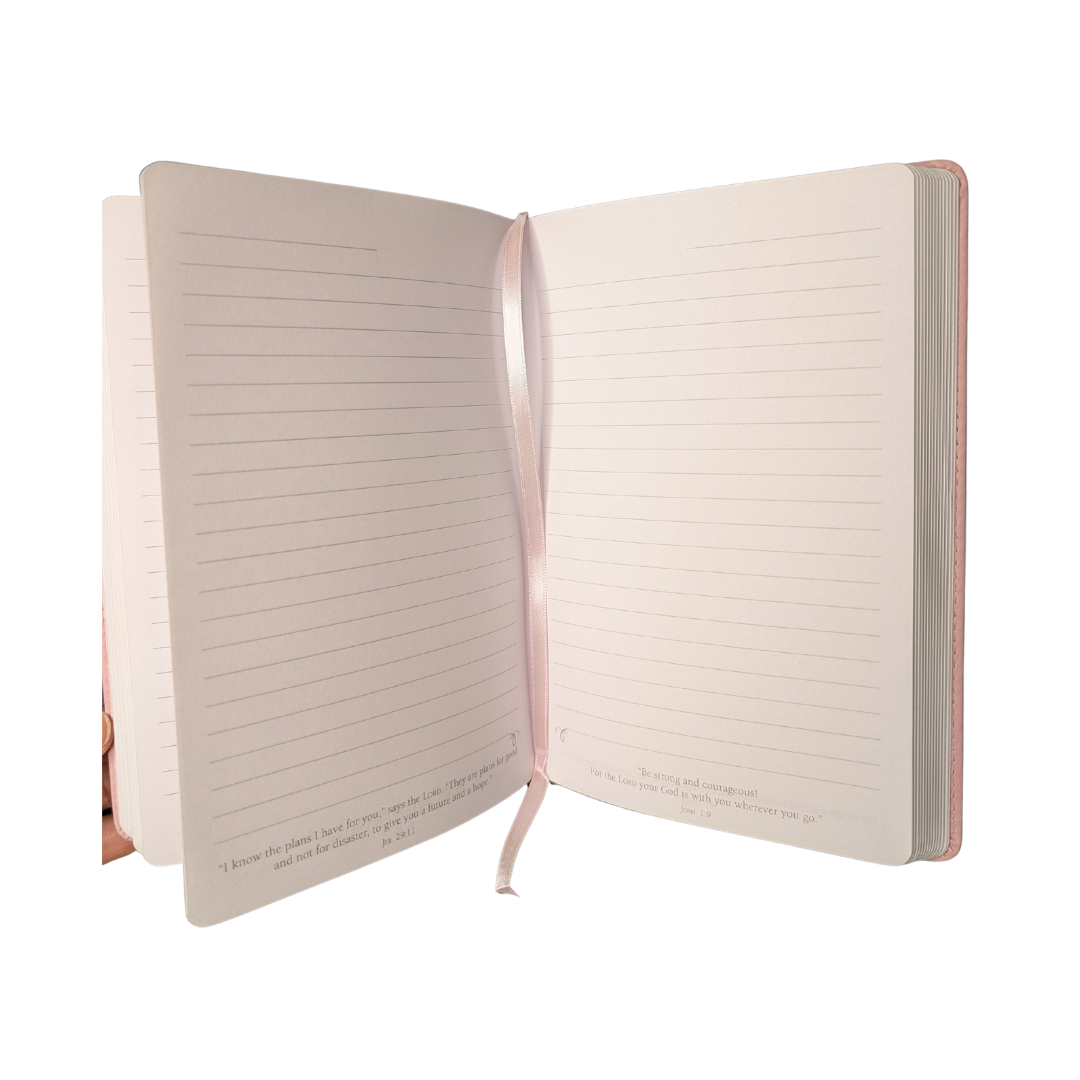 "Seek the Kingdom of God" Pink Journal | Matthew 6:33 Gold Foil & Ribbon Marker